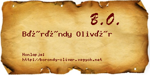 Böröndy Olivér névjegykártya